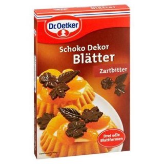 Dr. Oetker Schoko Dekor Bl&auml;tter Zartbitter 60 g