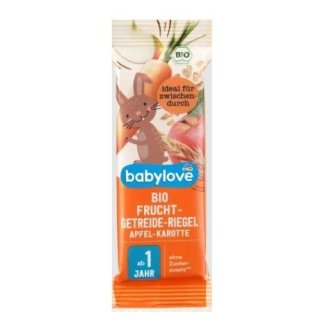 babylove organic fruit cereal bar apple-carrot